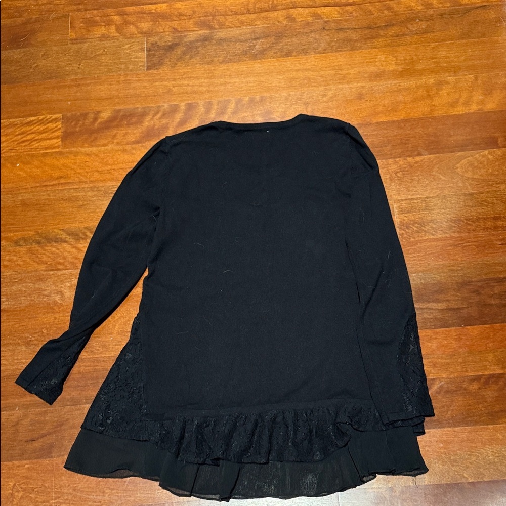 Style & Co. Black Ruffle Lace Blouse - Picture 4 of 4
